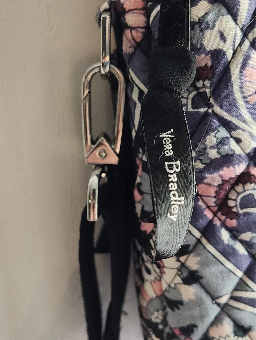 Vera Bradley Quilted Laptop Bag in Black, Pink, Purple.